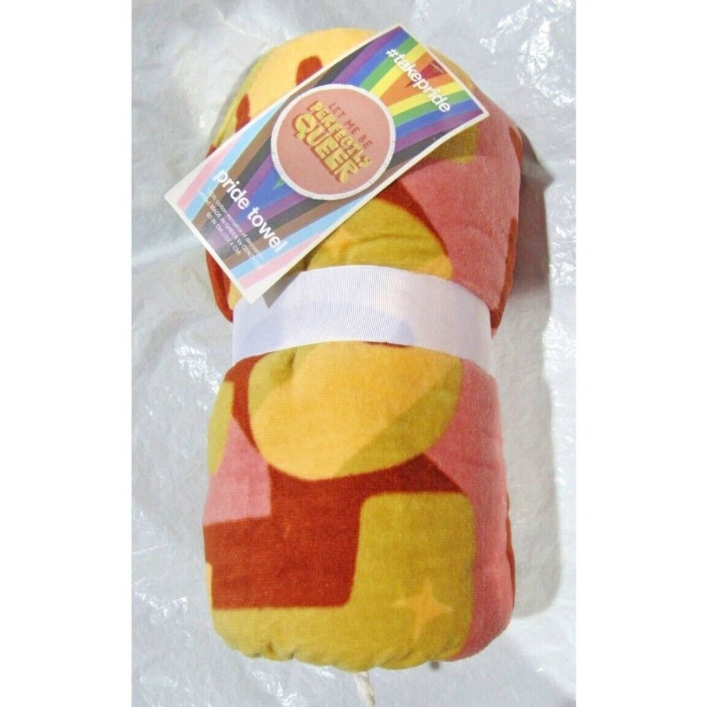 Let Me Be Perfectly Queer Pride Round Beach Towel 60" Diameter by Olly Gibbs